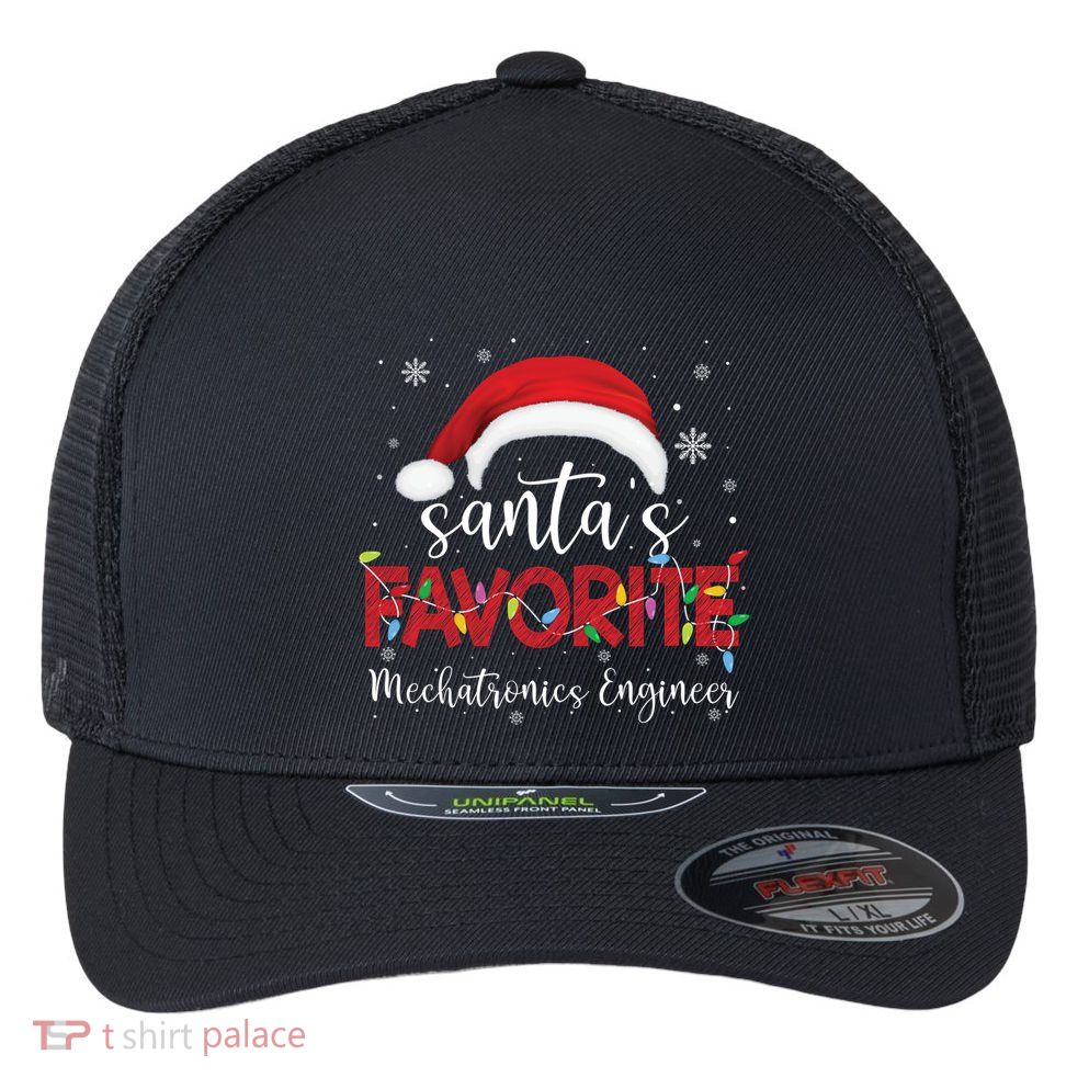 Ugly Sweater Xmas SantaS Favorite Mechatronics Engineer Cool Gift Flexfit Unipanel Trucker Cap