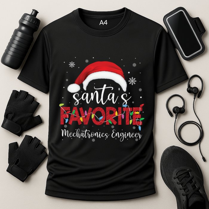 Ugly Sweater Xmas SantaS Favorite Mechatronics Engineer Cool Gift Cooling Performance Crew T-Shirt