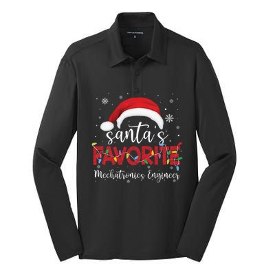 Ugly Sweater Xmas SantaS Favorite Mechatronics Engineer Cool Gift Silk Touch Performance Long Sleeve Polo