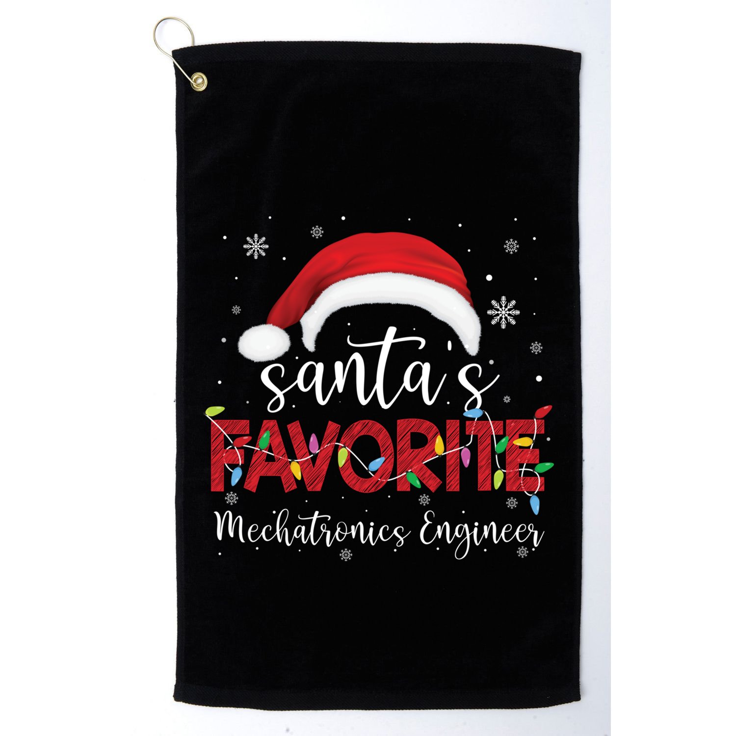 Ugly Sweater Xmas SantaS Favorite Mechatronics Engineer Cool Gift Golf Towel