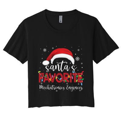 Ugly Sweater Xmas SantaS Favorite Mechatronics Engineer Cool Gift Crop Top