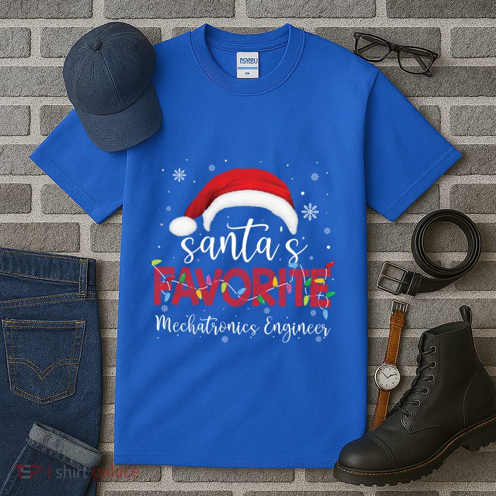 Ugly Sweater Xmas SantaS Favorite Mechatronics Engineer Cool Gift Tall T-Shirt