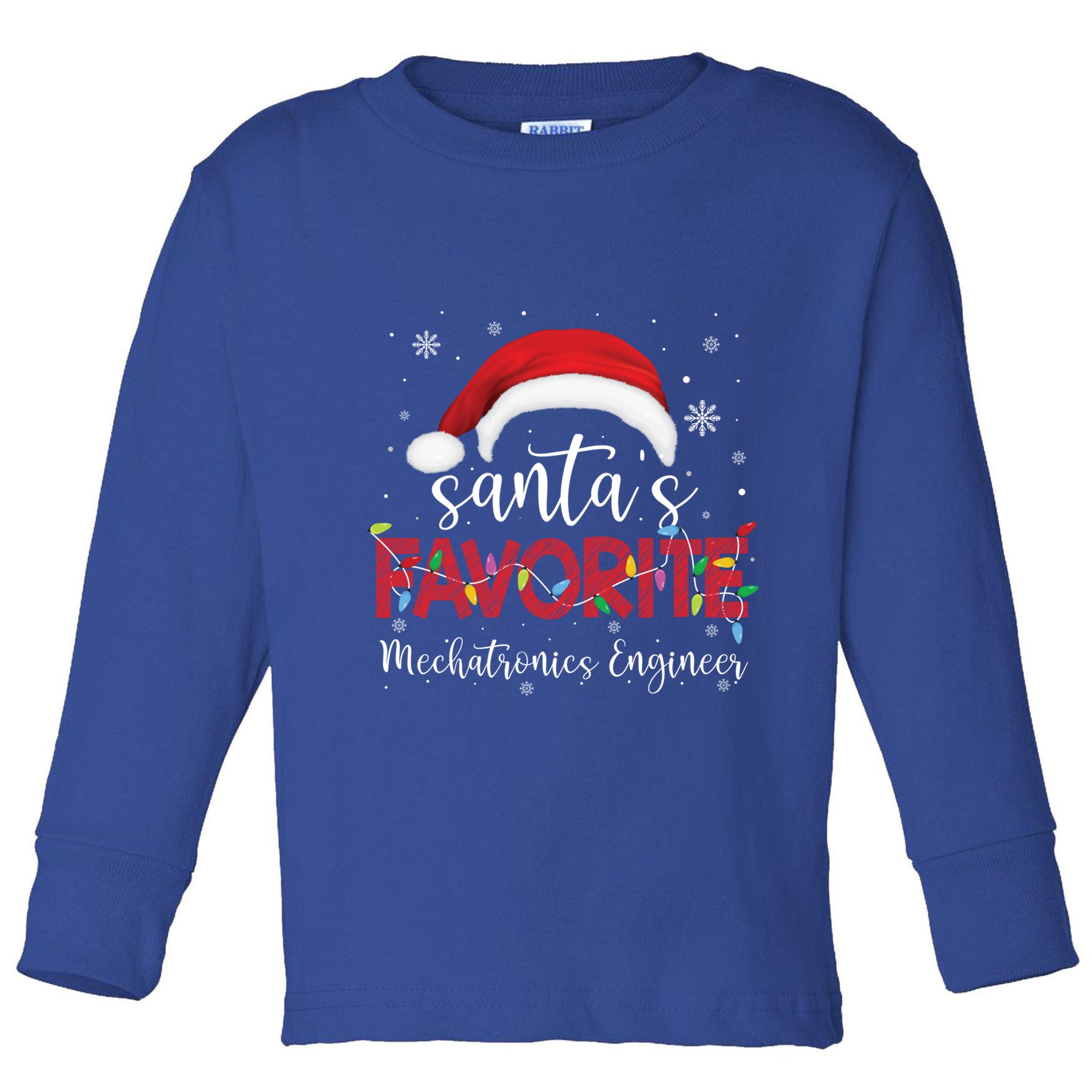 Ugly Sweater Xmas SantaS Favorite Mechatronics Engineer Cool Gift Toddler Long Sleeve Shirt