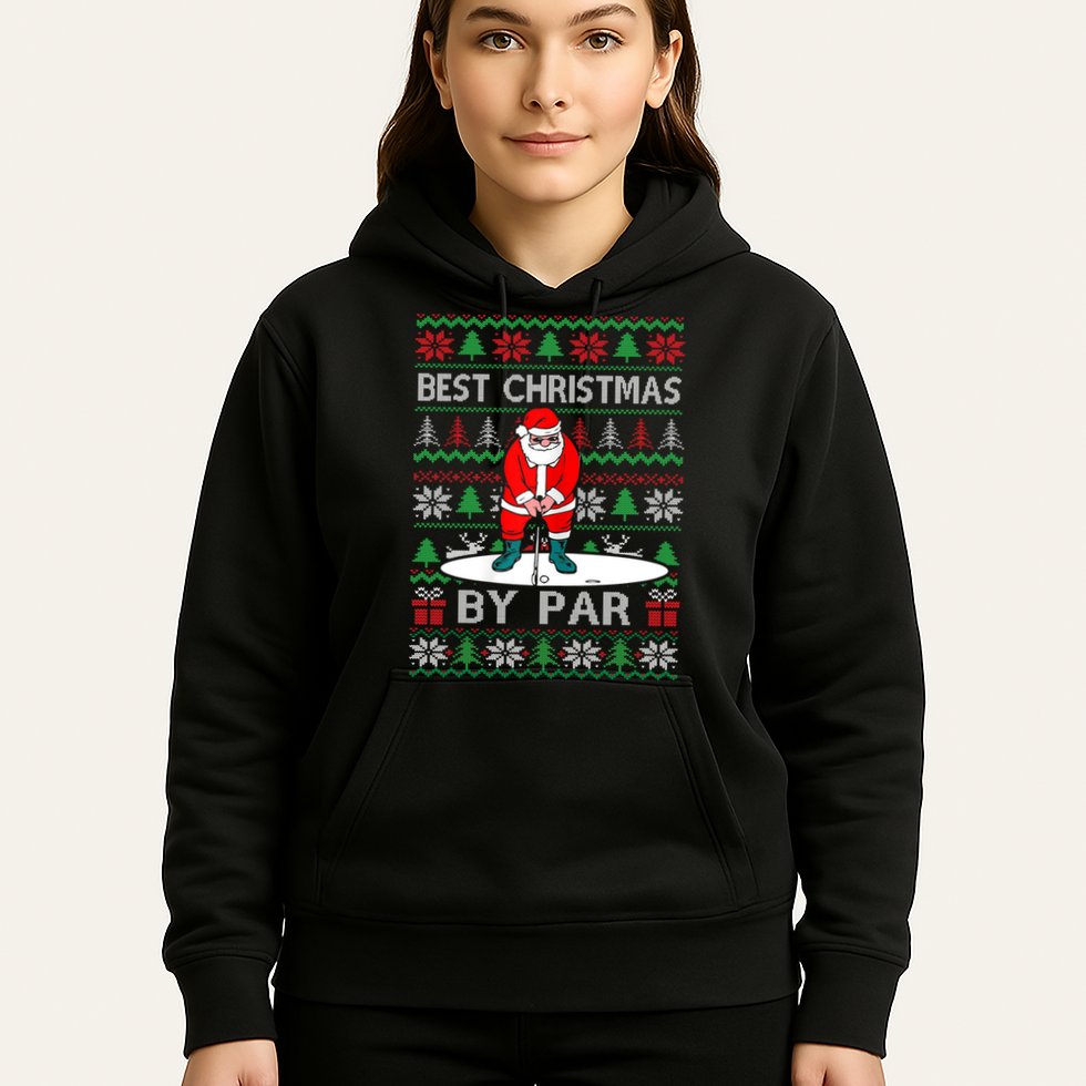 Ugly Sweater Xmas Golf Santa Claus Best Christmas By Par Hoodie