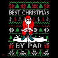 Ugly Sweater Xmas Golf Santa Claus Best Christmas By Par Tall T-Shirt