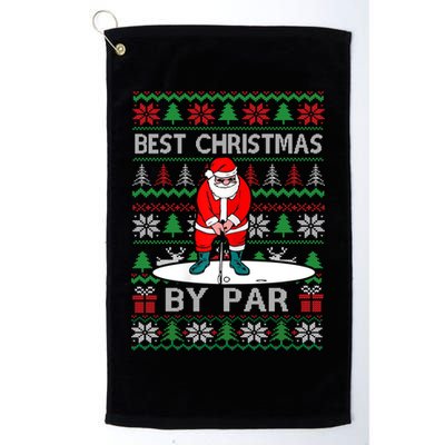Ugly Sweater Xmas Golf Santa Claus Best Christmas By Par Golf Towel