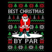 Ugly Sweater Xmas Golf Santa Claus Best Christmas By Par Zip Tote Bag