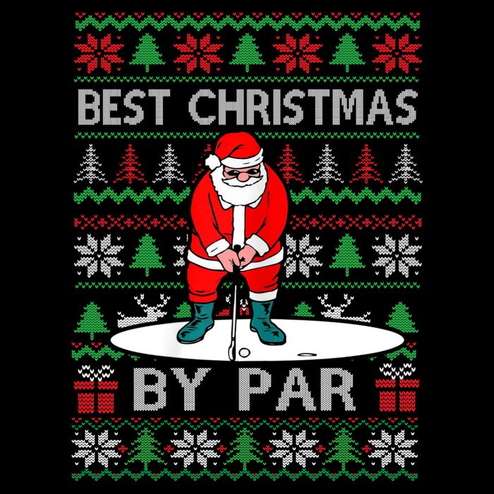 Ugly Sweater Xmas Golf Santa Claus Best Christmas By Par Zip Tote Bag