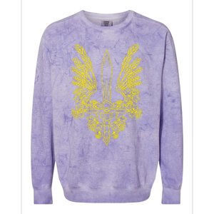 Ukraine Stylized Yellow Coat Of Arms Ukrainian Pride Colorblast Crewneck Sweatshirt