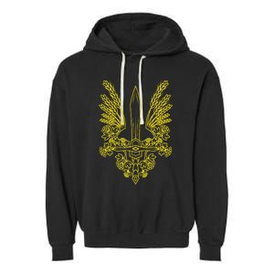 Ukraine Stylized Yellow Coat Of Arms Ukrainian Pride Garment-Dyed Fleece Hoodie