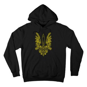 Ukraine Stylized Yellow Coat Of Arms Ukrainian Pride Hoodie