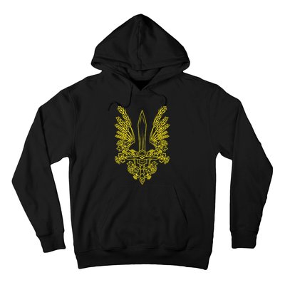 Ukraine Stylized Yellow Coat Of Arms Ukrainian Pride Hoodie