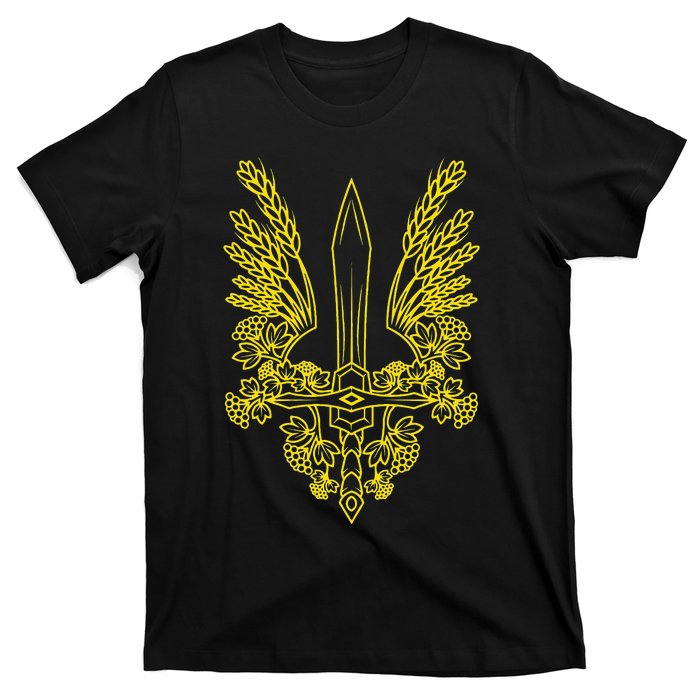 Ukraine Stylized Yellow Coat Of Arms Ukrainian Pride T-Shirt