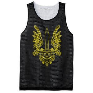 Ukraine Stylized Yellow Coat Of Arms Ukrainian Pride Mesh Reversible Basketball Jersey Tank