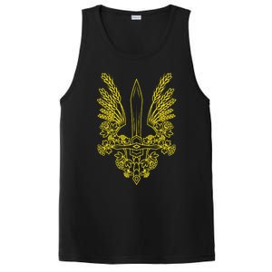 Ukraine Stylized Yellow Coat Of Arms Ukrainian Pride PosiCharge Competitor Tank