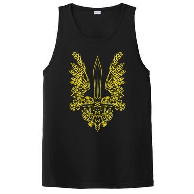 Ukraine Stylized Yellow Coat Of Arms Ukrainian Pride PosiCharge Competitor Tank