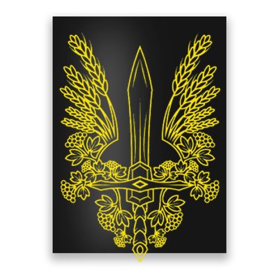 Ukraine Stylized Yellow Coat Of Arms Ukrainian Pride Poster