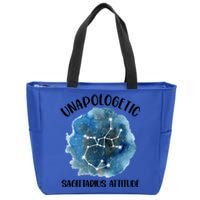 Unapologetic Sagittarius Zodiac Constellation Attitude Gift Zip Tote Bag