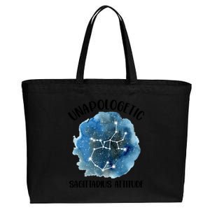 Unapologetic Sagittarius Zodiac Constellation Attitude Gift Cotton Canvas Jumbo Tote