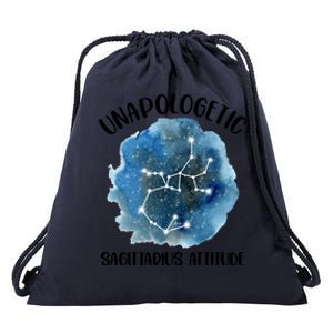 Unapologetic Sagittarius Zodiac Constellation Attitude Gift Drawstring Bag