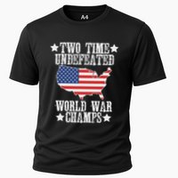Undefeated Two 2 Time World War Champs Champions Usa Cooling Performance Crew T-Shirt