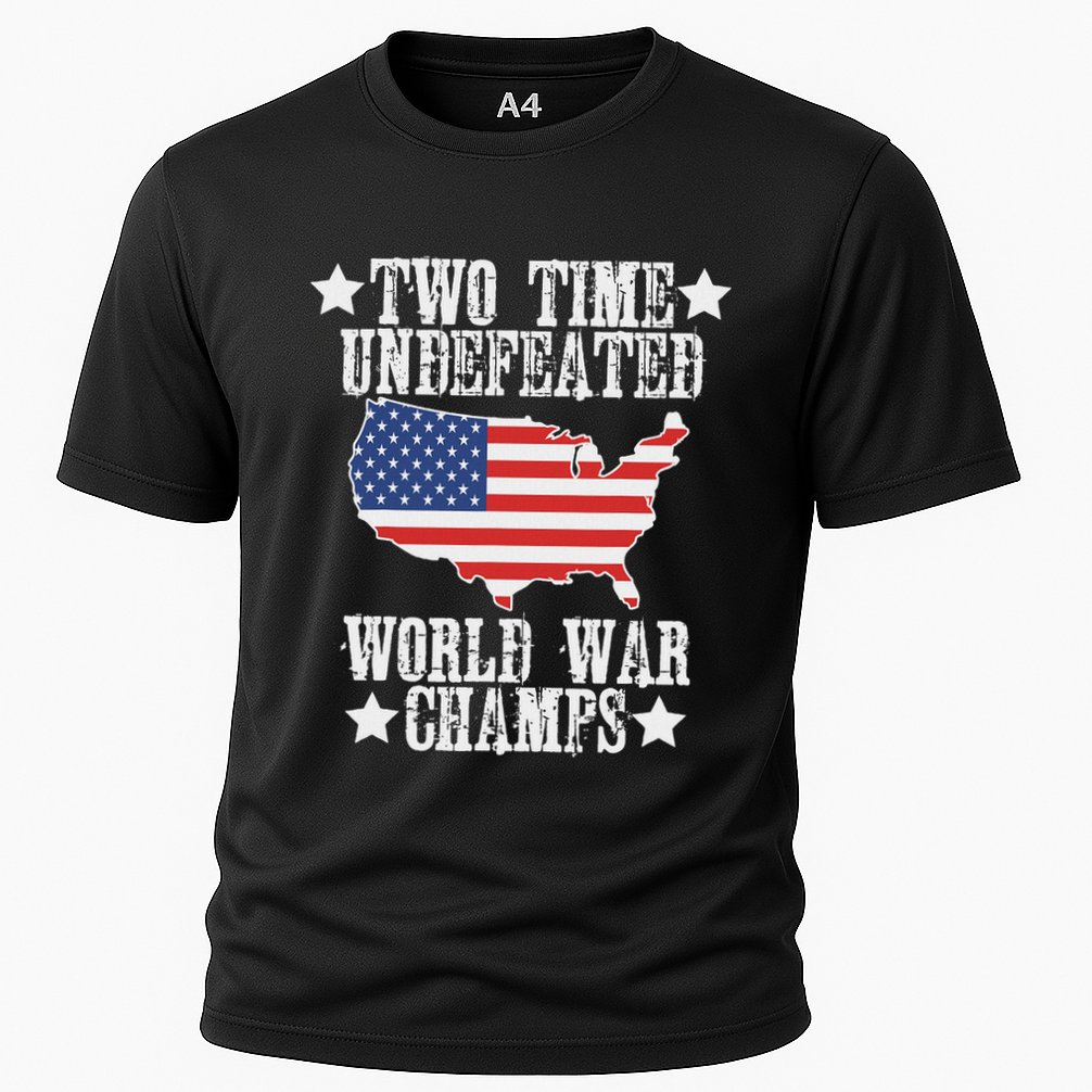Undefeated Two 2 Time World War Champs Champions Usa Cooling Performance Crew T-Shirt