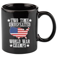 Undefeated Two 2 Time World War Champs Champions Usa 11oz C Handle Ceramic Mug
