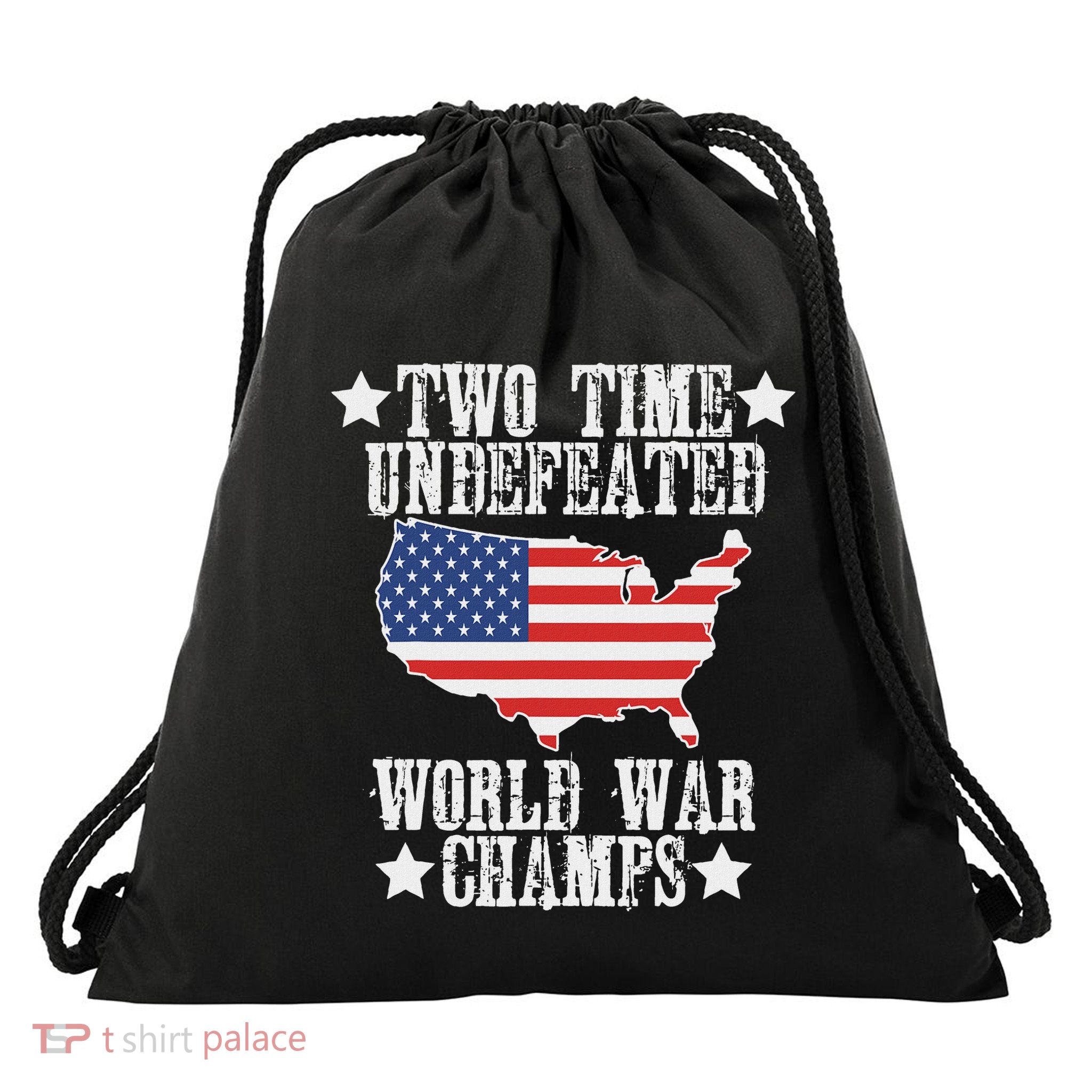 Undefeated Two 2 Time World War Champs Champions Usa Drawstring Bag