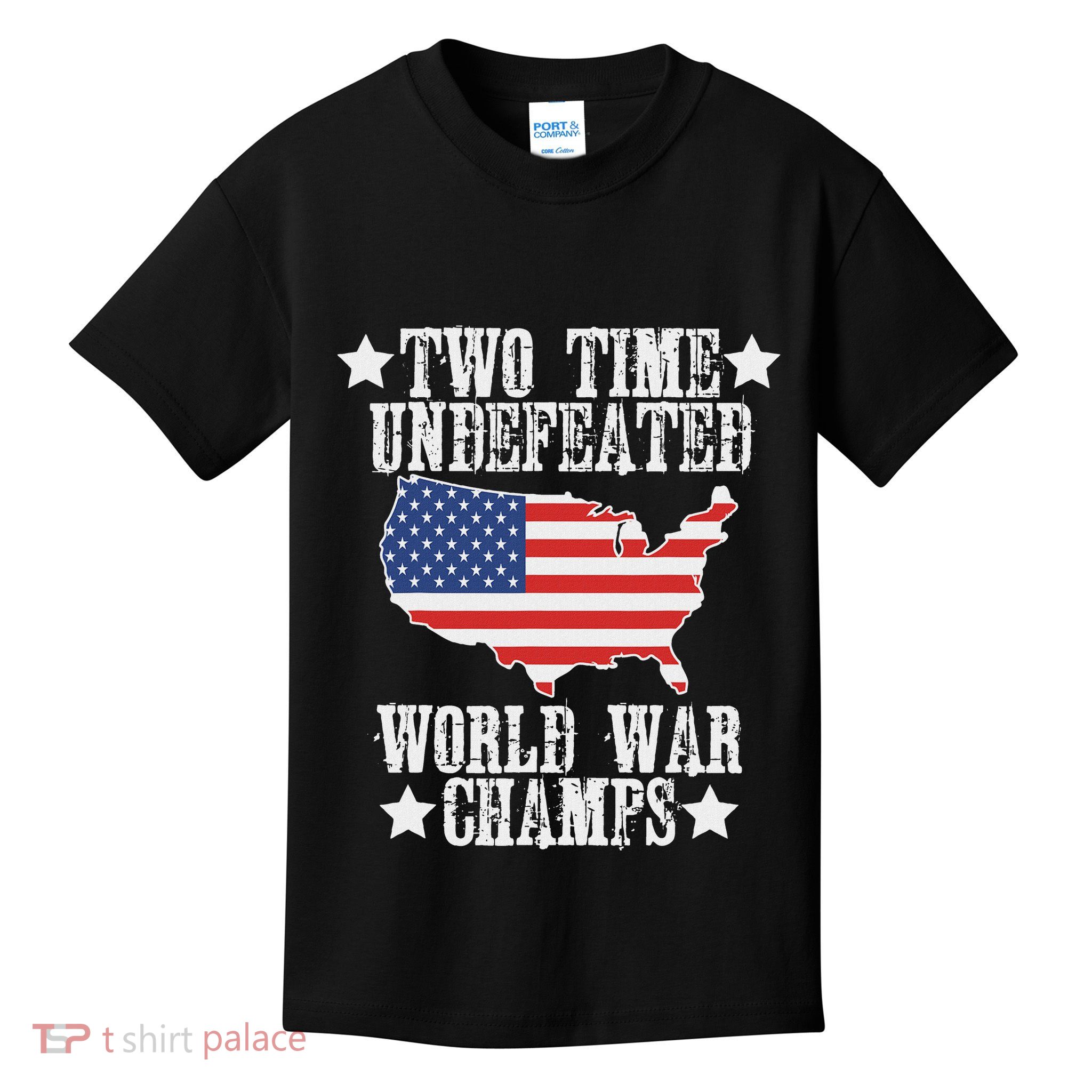Undefeated Two 2 Time World War Champs Champions Usa Kids T-Shirt