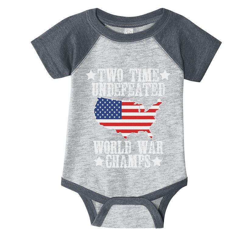 Undefeated Two 2 Time World War Champs Champions Usa Infant Baby Jersey Bodysuit