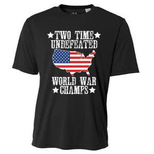 Undefeated Two 2 Time World War Champs Champions USA Cooling Performance Crew T-Shirt