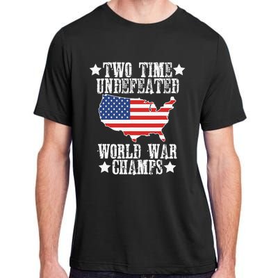 Undefeated Two 2 Time World War Champs Champions USA Adult ChromaSoft Performance T-Shirt