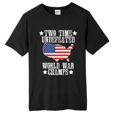 Undefeated Two 2 Time World War Champs Champions USA Tall Fusion ChromaSoft Performance T-Shirt