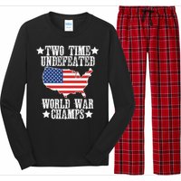 Undefeated Two 2 Time World War Champs Champions USA Long Sleeve Pajama Set