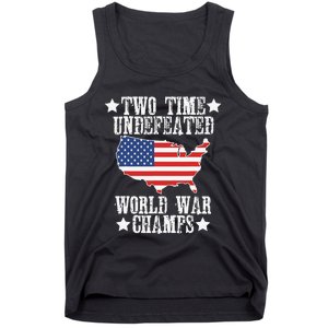 Undefeated Two 2 Time World War Champs Champions USA Tank Top