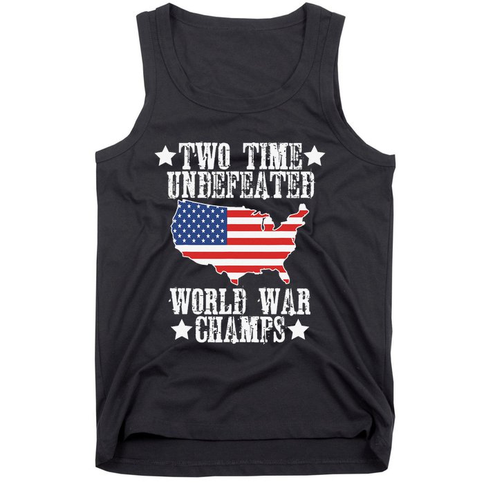 Undefeated Two 2 Time World War Champs Champions USA Tank Top