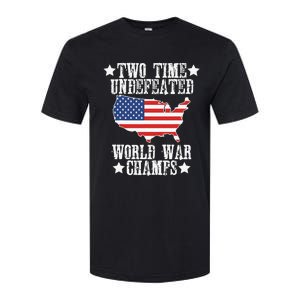 Undefeated Two 2 Time World War Champs Champions USA Softstyle CVC T-Shirt