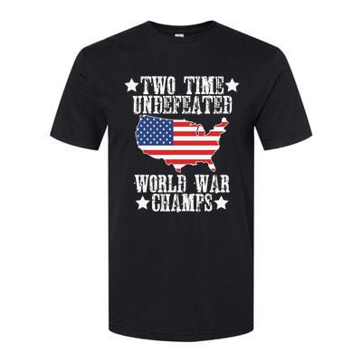 Undefeated Two 2 Time World War Champs Champions USA Softstyle CVC T-Shirt