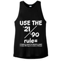Use The 21/90 Rule= It Takes 21 Days To Create A Habit Gift Ladies PosiCharge Tri-Blend Wicking Tank