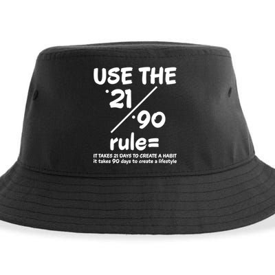 Use The 21/90 Rule= It Takes 21 Days To Create A Habit Gift Sustainable Bucket Hat