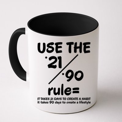 Use The 21/90 Rule= It Takes 21 Days To Create A Habit Gift Mug