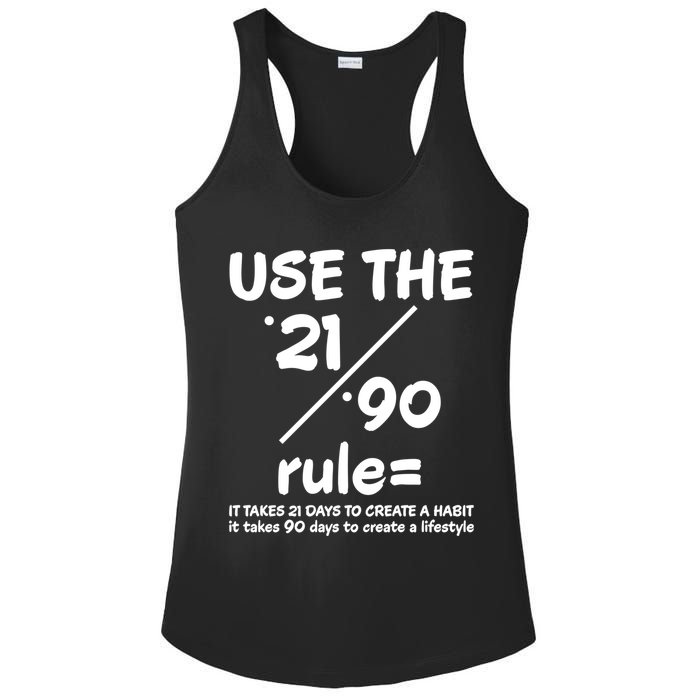 Use The 21/90 Rule= It Takes 21 Days To Create A Habit Gift Ladies PosiCharge Competitor Racerback Tank