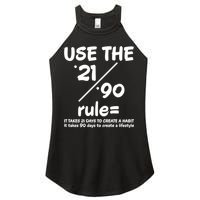 Use The 21/90 Rule= It Takes 21 Days To Create A Habit Gift Women's Perfect Tri Rocker Tank