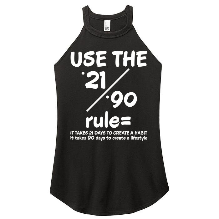 Use The 21/90 Rule= It Takes 21 Days To Create A Habit Gift Women's Perfect Tri Rocker Tank