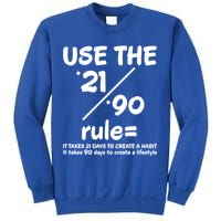 Use The 21/90 Rule= It Takes 21 Days To Create A Habit Gift Sweatshirt