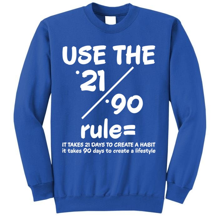 Use The 21/90 Rule= It Takes 21 Days To Create A Habit Gift Sweatshirt