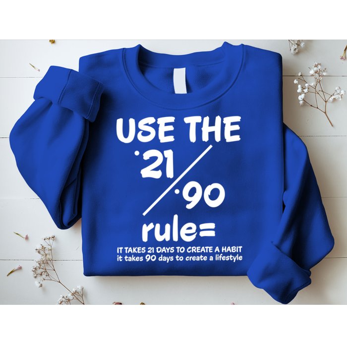 Use The 21/90 Rule= It Takes 21 Days To Create A Habit Gift Sweatshirt