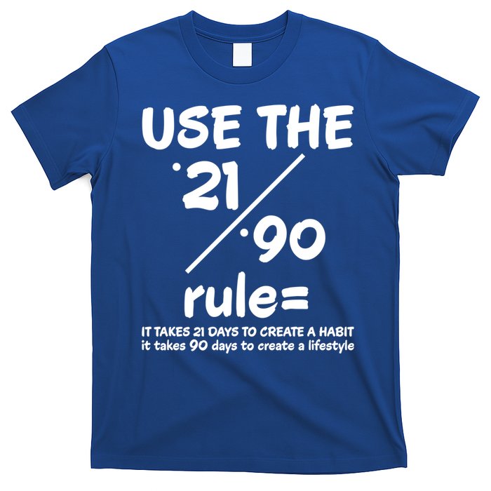 Use The 21/90 Rule= It Takes 21 Days To Create A Habit Gift T-Shirt