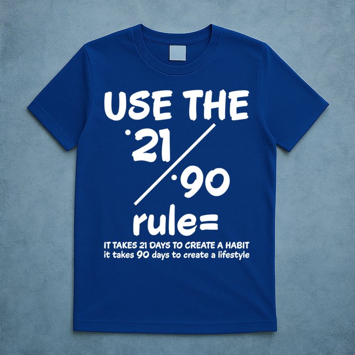 Use The 21/90 Rule= It Takes 21 Days To Create A Habit Gift T-Shirt