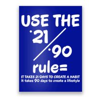 Use The 21/90 Rule= It Takes 21 Days To Create A Habit Gift Poster